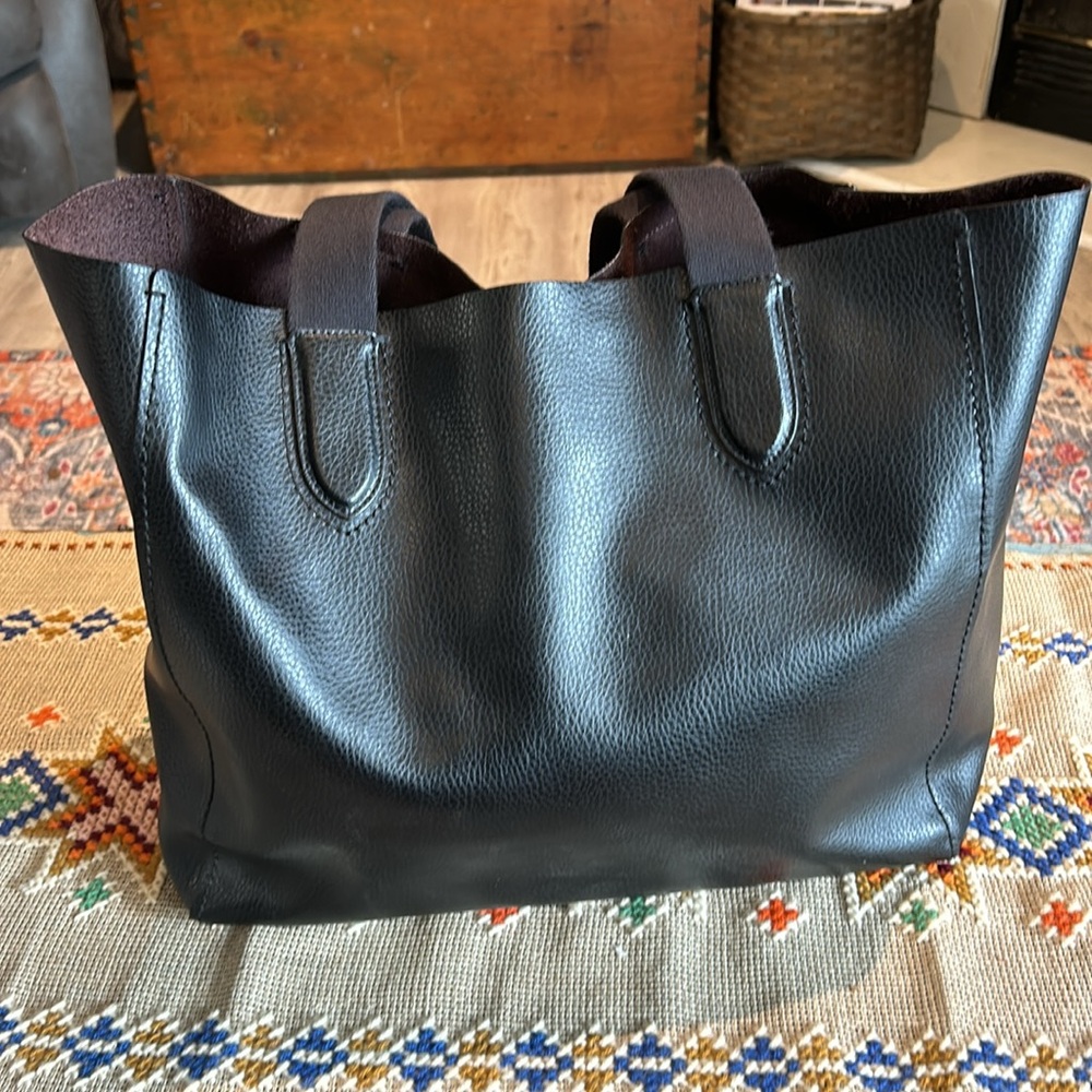 Coach Soft Pebble Leather Derby Tote F58660 Black - Picture 4 of 8